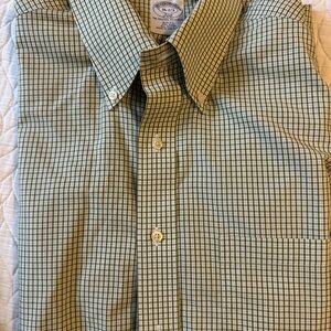 Brooks Brothers Olive Plaid Button Down Shirt